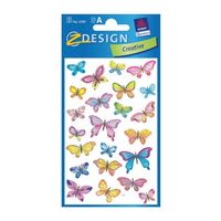 Gekleurde vlinder stickertjes 3 vellen - Stickers - thumbnail