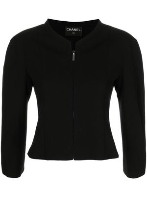 CHANEL Pre-Owned veste crop à fermeture zippée - Noir
