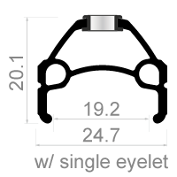Rodi velg skorpion 26" / 559 x 19c 36 gaats spaak 14 zwart