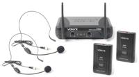 Vonyx Headset draadloos microfoonsysteem 2-kanaals VHF STWM712H