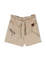 MSGM Kids short imprimé à taille ceinturée - Tons neutres