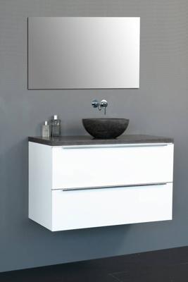 Badmeubel Senza Dynasty met ronde kom 80 Hoogglans Wit