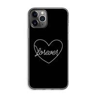 Forever heart black: iPhone 11 Pro Max Transparant Hoesje Forever heart black: iPhone 11 Pro Max Transparant Hoesje