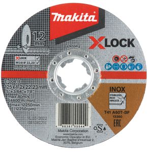 Makita Accessoires E-00418 | Doorslijpschijf | X-LOCK | 125x1,2x22,23mm | RVS | 10 stuks - E-00418