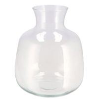 Bloemenvaas Mira - fles vaas model - transparant glas - D24 x H28 cm - thumbnail
