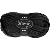 Hobby bolletje wol - 8x - acryl - zwart - 35 mtr - garen - maxi bolletje - breien/haken