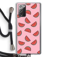 Watermeloen: Samsung Galaxy Note 20 / Note 20 5G Transparant Hoesje met koord