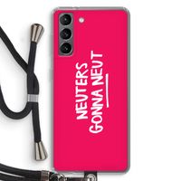 Neuters (roze): Samsung Galaxy S21 Transparant Hoesje met koord