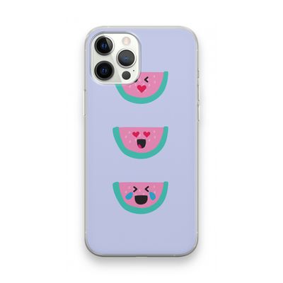 Smiley watermeloen: iPhone 12 Pro Max Transparant Hoesje