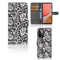 Samsung Galaxy A72 Hoesje Black Flowers