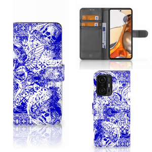 Telefoonhoesje met Naam Xiaomi 11T | 11T Pro Angel Skull Blauw