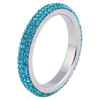 Cilla Jewels ring edelstaal Kristal Blauw-17mm
