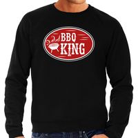 BBQ king cadeau sweater / trui zwart voor heren - thumbnail