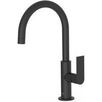 Wastafelkraan Tres Loft | Opbouw | Draaibare uitloop | Mengkraan | Hoog model | 1-hendel | Rond | Zwart mat
