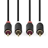 Nedis CABW24200AT05 audio kabel 0,5 m 2 x RCA Antraciet - thumbnail