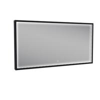 Wiesbaden Avi spiegel rechthoek met LED, dimbaar en spiegelverwarming 120 x 60 cm mat zwart 38.4193