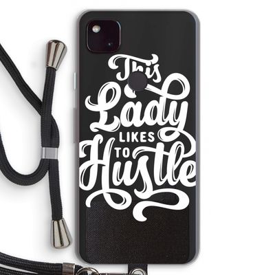 Hustle Lady: Pixel 4a 5G Transparant Hoesje met koord