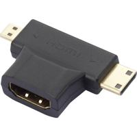 SpeaKa Professional SP-7870584 HDMI Y-adapter [1x HDMI-stekker C mini, HDMI-stekker D micro - 1x HDMI-bus] Zwart Vergulde steekcontacten - thumbnail
