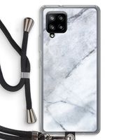 Witte marmer: Samsung Galaxy A42 5G Transparant Hoesje met koord