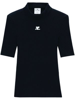 Courrèges pull Reedition en maille nervurée - Bleu