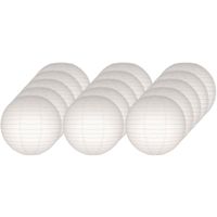15x stuks Luxe bol lampionnen wit 25 cm