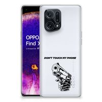 OPPO Find X5 Silicone-hoesje Gun Don't Touch My Phone - thumbnail