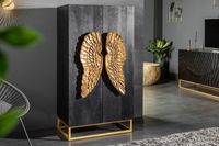 Extravagant dressoir ANGEL 140cm zwart mangohout met gouden vleugels - 40056 - thumbnail