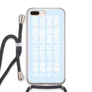 Hotline bling blue: iPhone 7 PLUS Transparant Hoesje met koord
