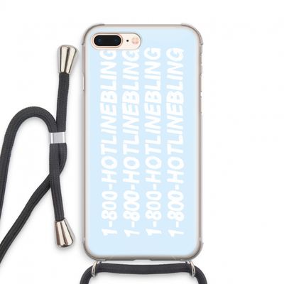Hotline bling blue: iPhone 7 PLUS Transparant Hoesje met koord