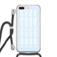 Hotline bling blue: iPhone 7 PLUS Transparant Hoesje met koord