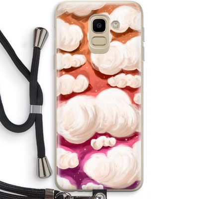 Katoen Wolken: Samsung Galaxy J6 (2018) Transparant Hoesje met koord