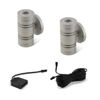 Uitbreidingsset LED-wandlamp Denno up-down zilver 12V - 2 spots