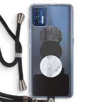 Marmeren cirkels: Motorola Moto G9 Plus Transparant Hoesje met koord
