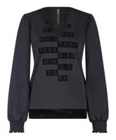 Zip73 Top V Never Ending W25/629/01/005 T-shirt Lange Mouw 005 Black Velvet