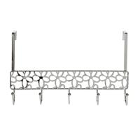 Items Kapstok - deurhanger - zilver - bloemen patroon - 32 cm