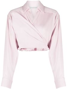 Christopher Esber blouse crop à design cache-cœur - Rose