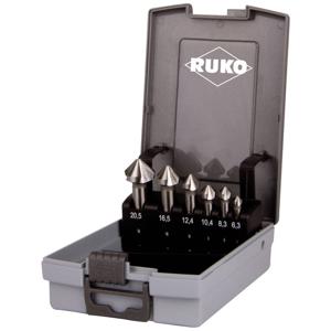 RUKO 102152ERO Kegelverzinkboorset 6-delig 6.3 mm, 8.3 mm, 10.4 mm, 12.4 mm, 16.5 mm, 20.5 mm HSSE-Co 5 Cilinderschacht 1 set(s)