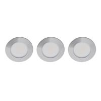 Set 3x Donna LED meubelspot keukenspot 3Watt rond CHROME - Extreem laag 15mm dimbaar