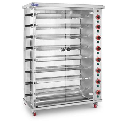 Kippengrill gas - 8 spitten - met verlichting en wielen - Royal Catering