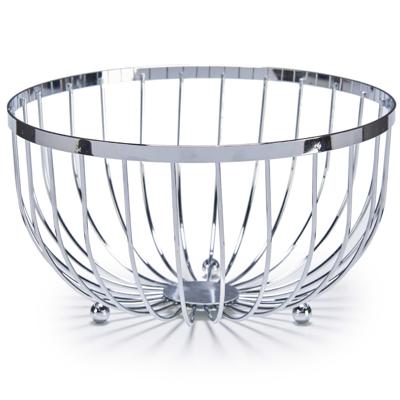 Fruitmand - zilver - 25 cm -metaal - fruitschaal - rond - draadmand