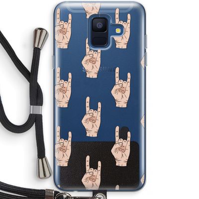 Rock: Samsung Galaxy A6 (2018) Transparant Hoesje met koord