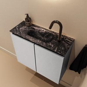 Toiletmeubel Mondiaz Ture Dlux | 60 cm | Meubelkleur Plata | Eden wastafel Lava Midden | 1 kraangat