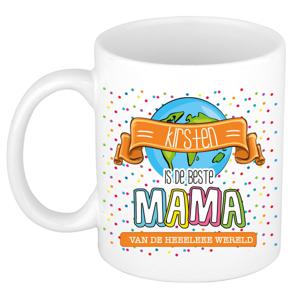 Naam mok mama Kirsten - wit - de beste - keramiek - 300 ml - Moederdag/verjaardag