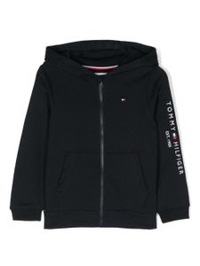 Tommy Hilfiger Junior hoodie en coton à logo brodé - Bleu