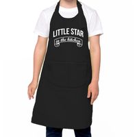 Little star in the kitchen Keukenschort kinderen/ kinder schort zwart voor jongens en meisjes - thumbnail