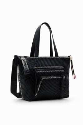 Grote shopper met reliëf - BLACK - U