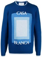 Casablanca pull à logo en intarsia - Bleu - thumbnail