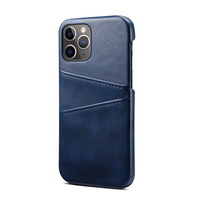 iPhone 14 hoesje - Backcover - Pasjeshouder - Portemonnee - Kunstleer - Donkerblauw