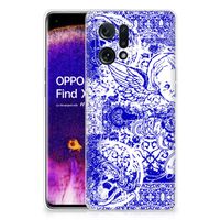 Silicone Back Case OPPO Find X5 Angel Skull Blauw - thumbnail