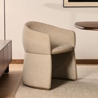 Kave Home Eetkamerstoel 'Bosca' Chenille, kleur Beige